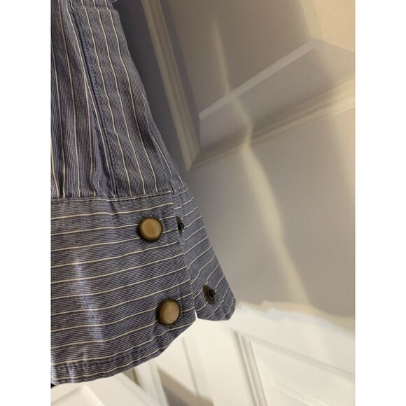 Tommy Hilfiger Red Label Western Pearl-Snap Button Blue-White Stripe M Long Slve - Picture 5 of 7
